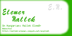 elemer mallek business card